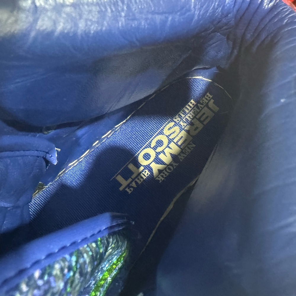 Jeremy Scott x Adidas Iridescent Blue High-Top Sneakers - Picture 3 of 7